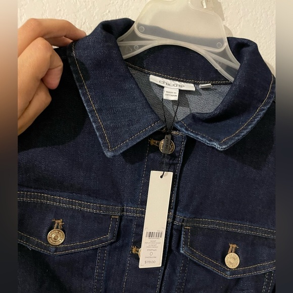 NWT Chico's Soft Peplum Denim Jacket - Picture 5 of 7